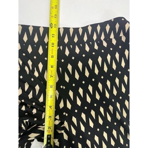 Joseph Ribkoff Black Tan Pants Size 10 Pull On Bell Flare Leg Geometric $170 NEW - Picture 12 of 14